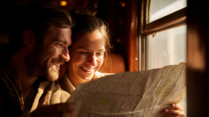 Couple train voyage France week-end