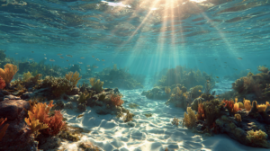 Eaux cristallines de la mer des Caraïbes en Guadeloupe