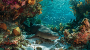 Requin nourrice dans son habitat naturel en Guadeloupe